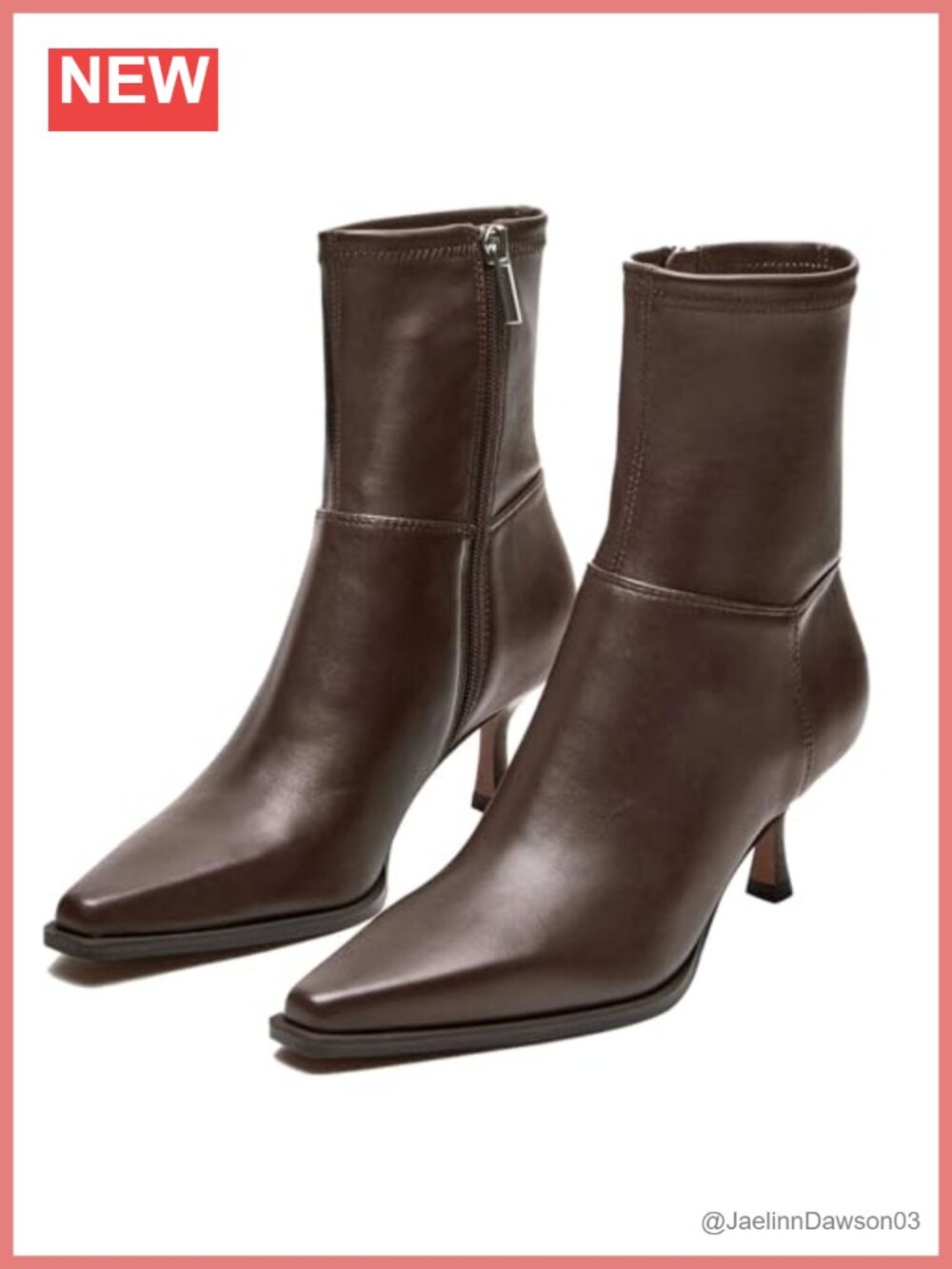 Womens Kitten Heel Ankle Boots Pointed Toe Faux Leather Dressy Booties